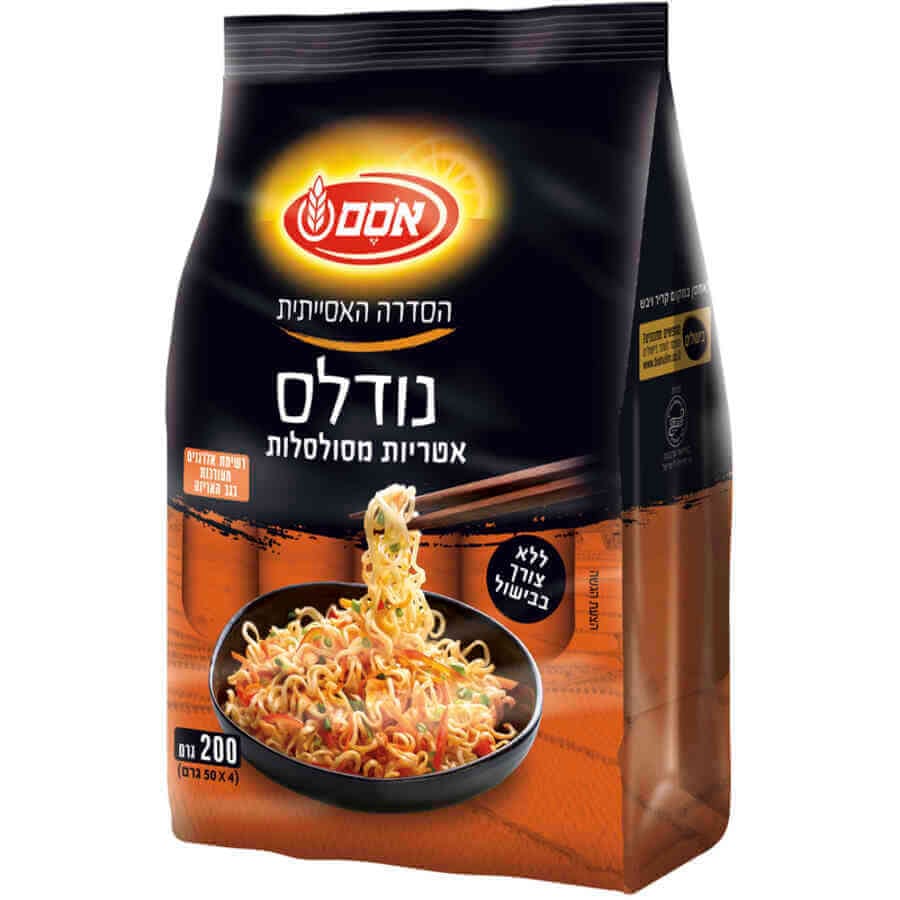 אסם נודלס אטריות להקפצה מסולסלות