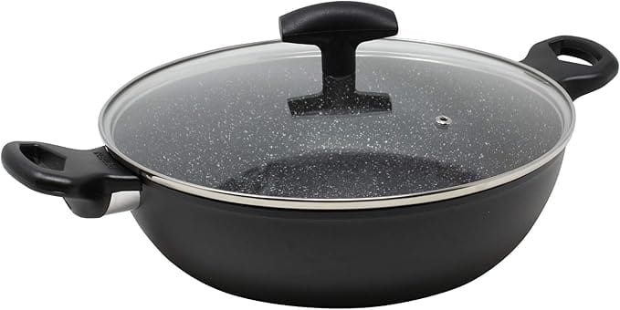 סוטאז' אינדוקציה 28 ס"מ עם מכסה זכוכית